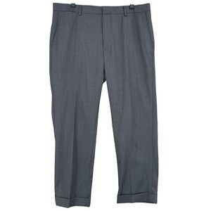 LANDS' END Mens Gray Wool Tailored‎ Fit Classic Dress Pants Size 37 x 28
